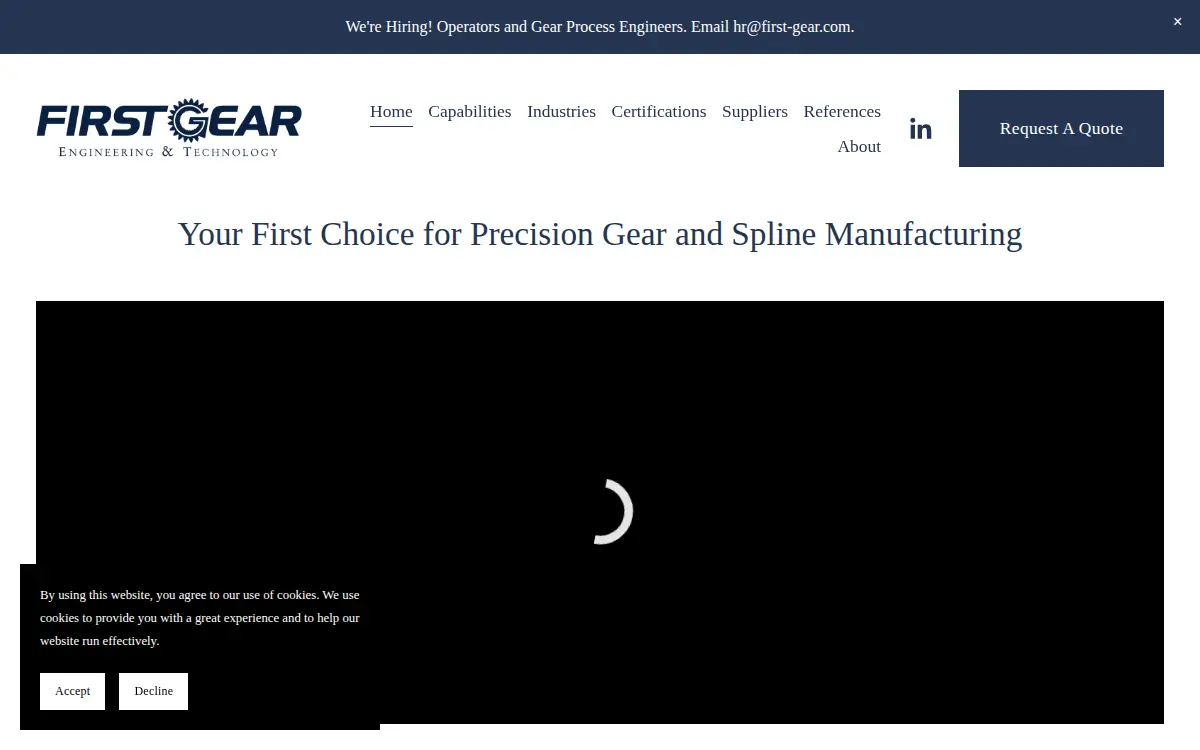 Homepage of First Gear, INC