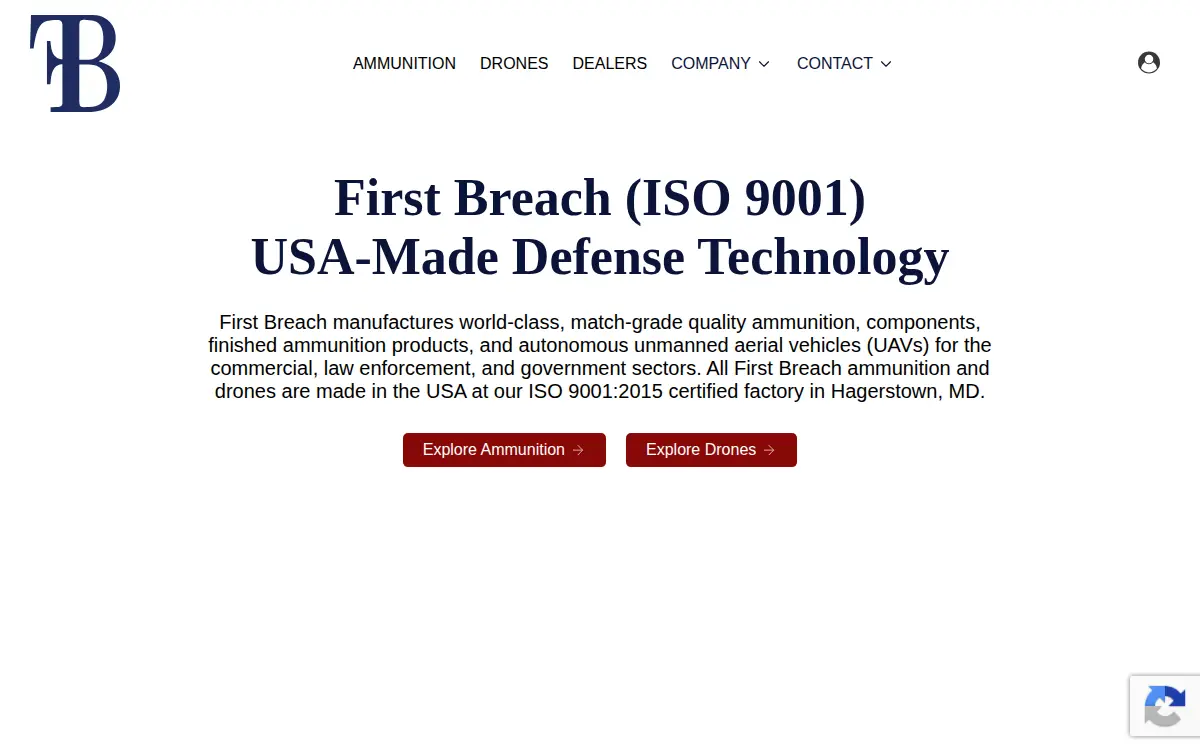 Homepage of First Breach INC