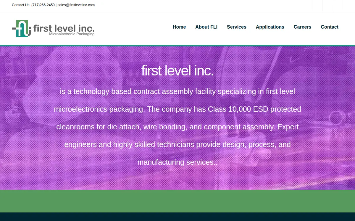 Homepage of First Level INC.