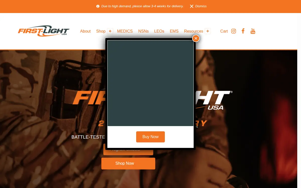 Homepage of First-light USA LLC