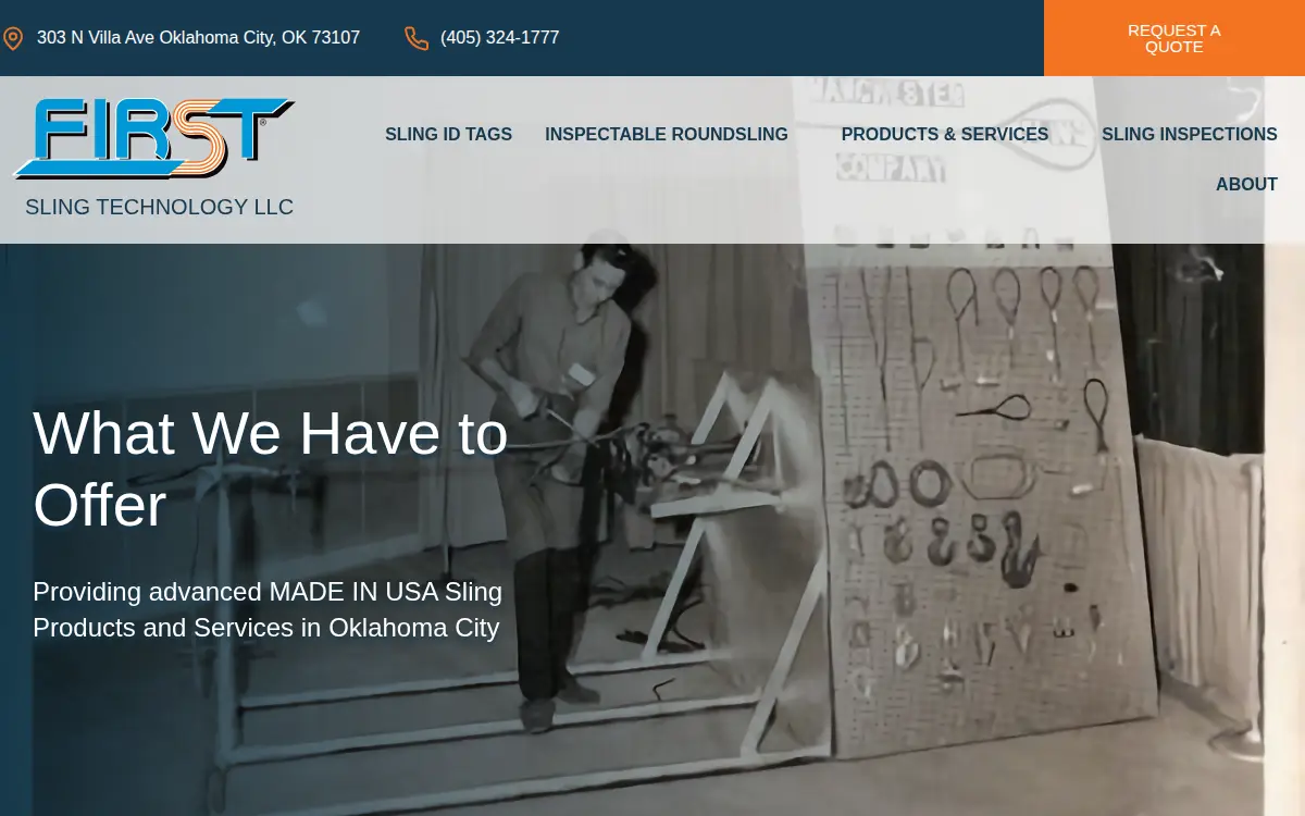 Homepage of First Sling Technology LLC