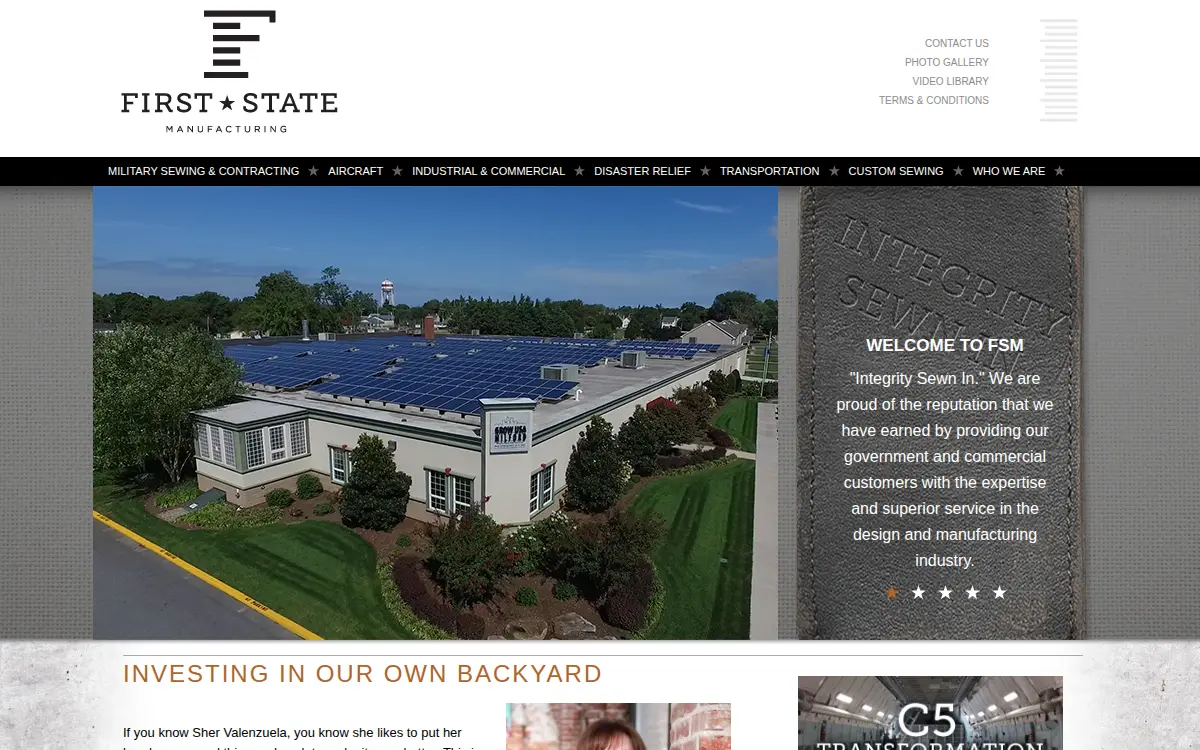 Homepage of First State Manufacturing INC