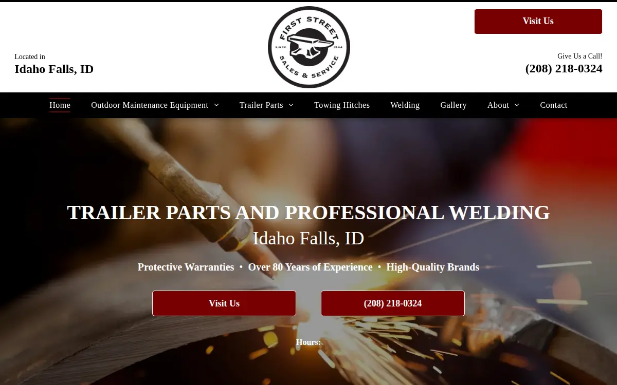 Homepage of First Street Welding INC