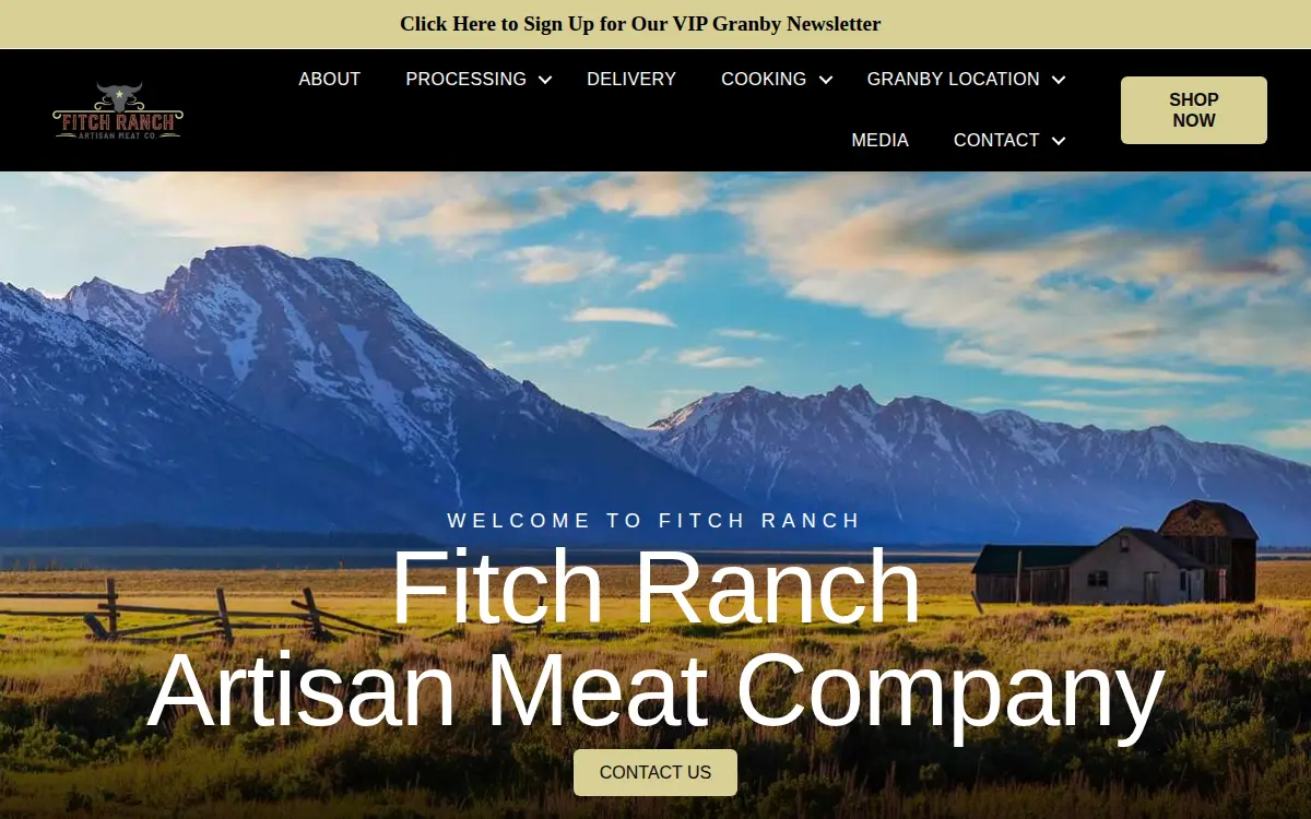 Homepage of Fitch Ranch Artisan Meat CO LLC