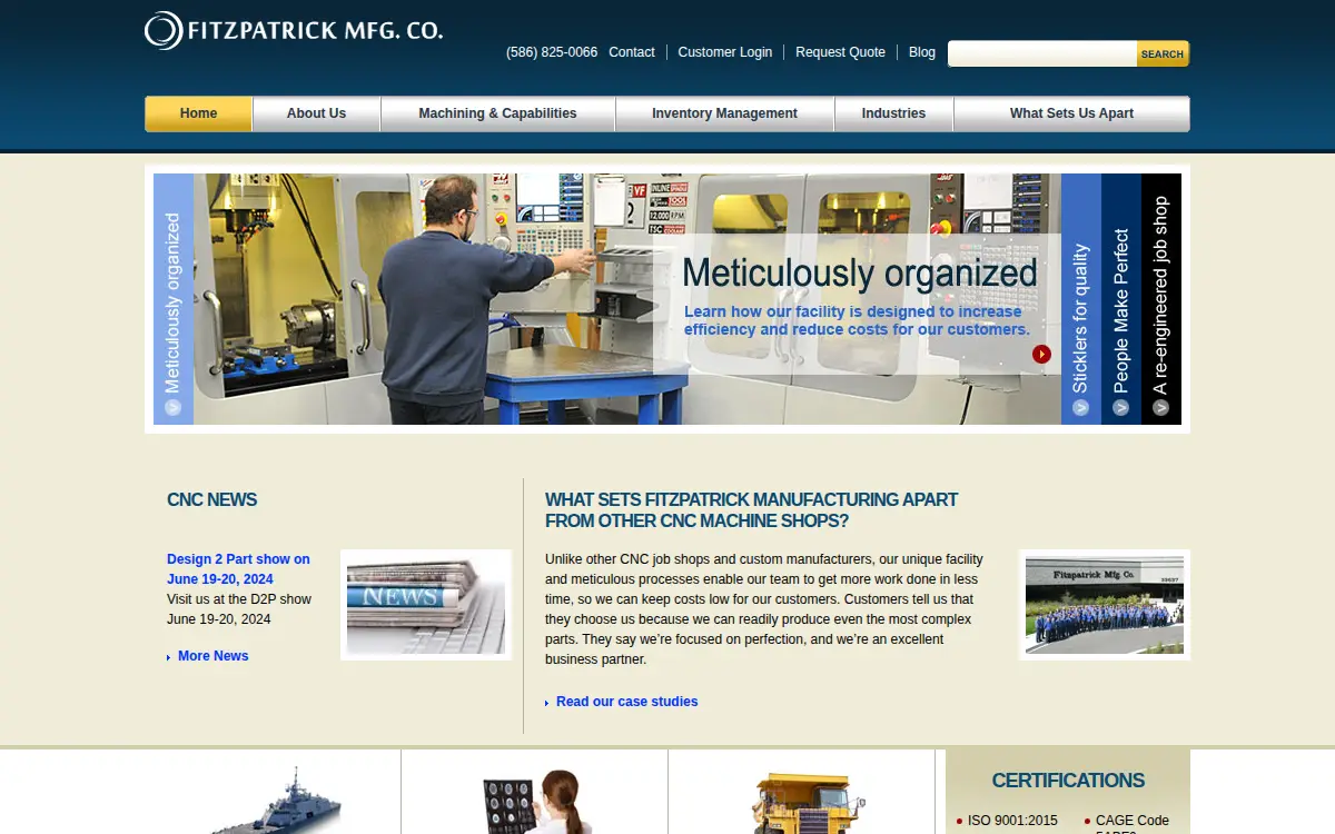Homepage of Fitzpatrick Manufacturing CO