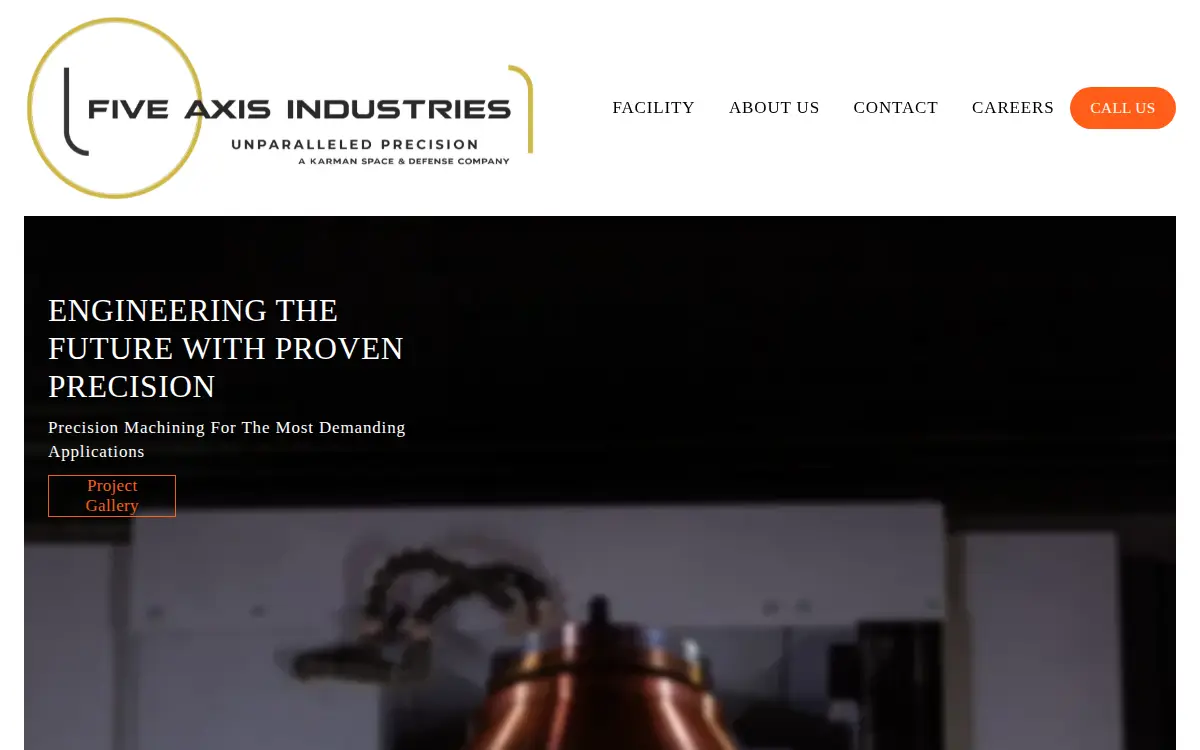Homepage of Five Axis Industries, INC