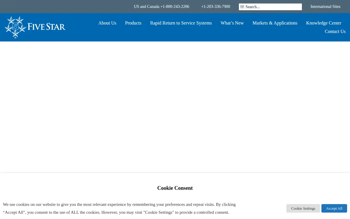 Homepage of Five Star Products, INC.