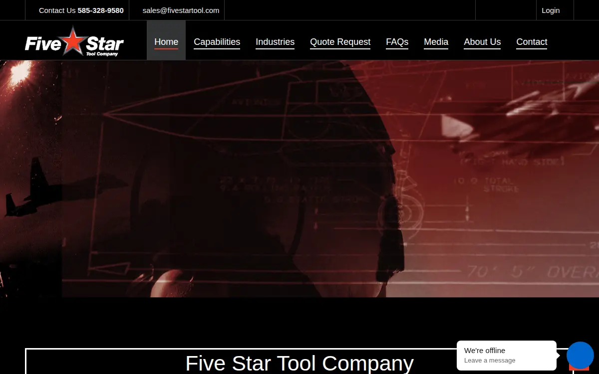 Homepage of Five Star Tool Co., INC.