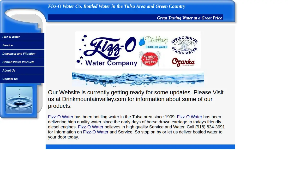 Homepage of Fizz O INC