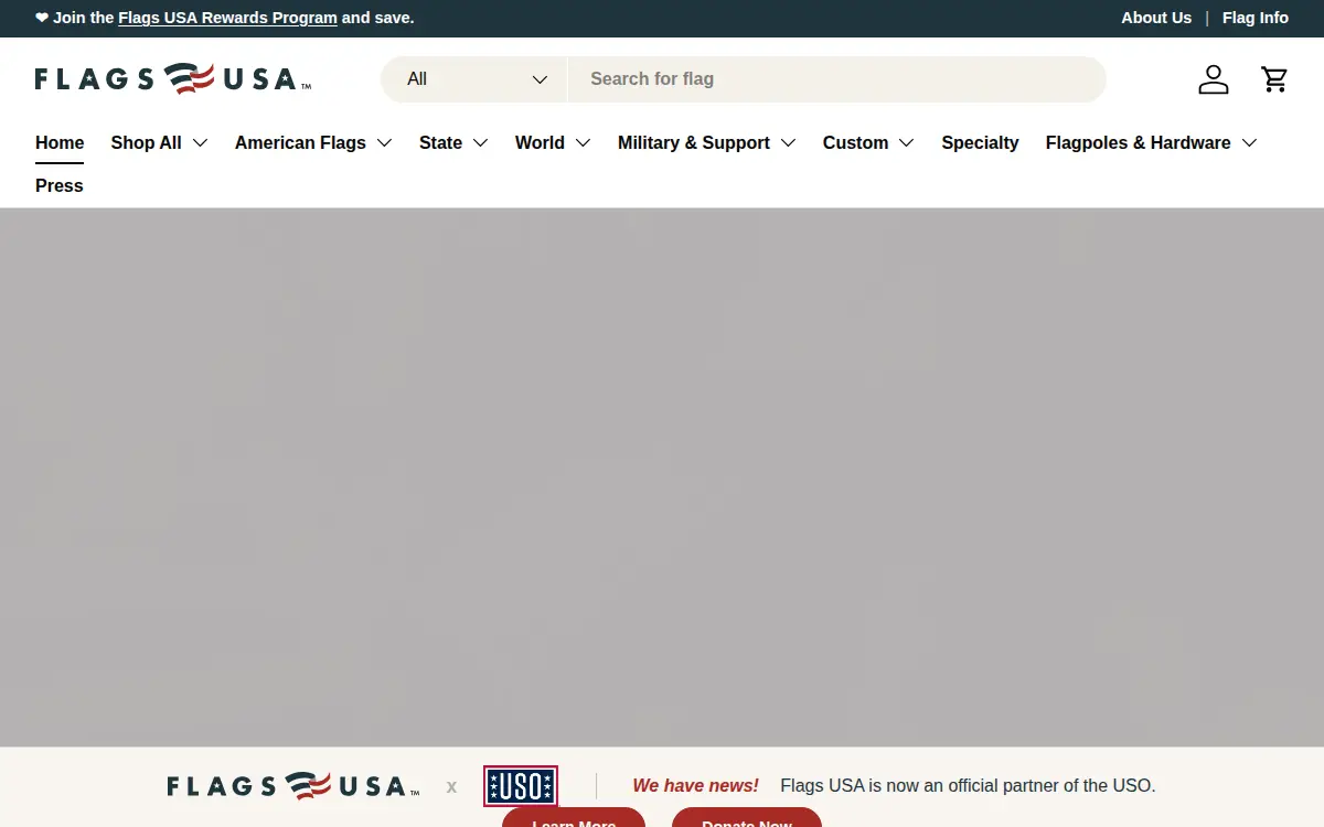 Homepage of Flags USA LLC