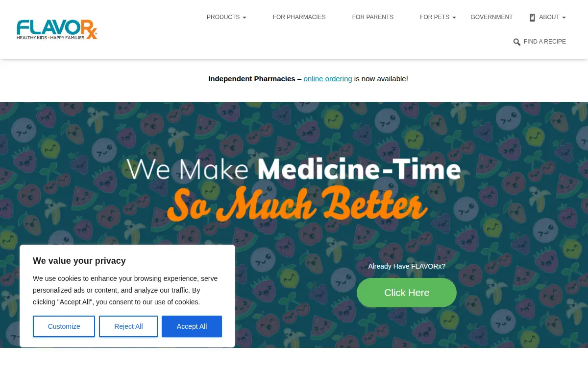 Homepage of Flavorx INC
