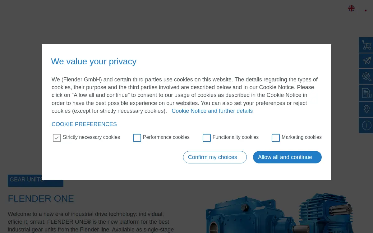 Homepage of Flender Corporation