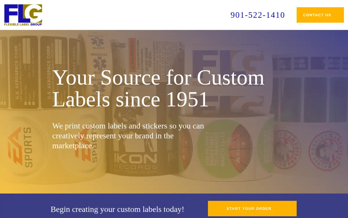 Homepage of Flexible Tape and Label Company, INC.