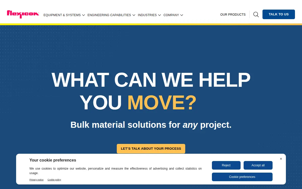 Homepage of Flexicon Corporation