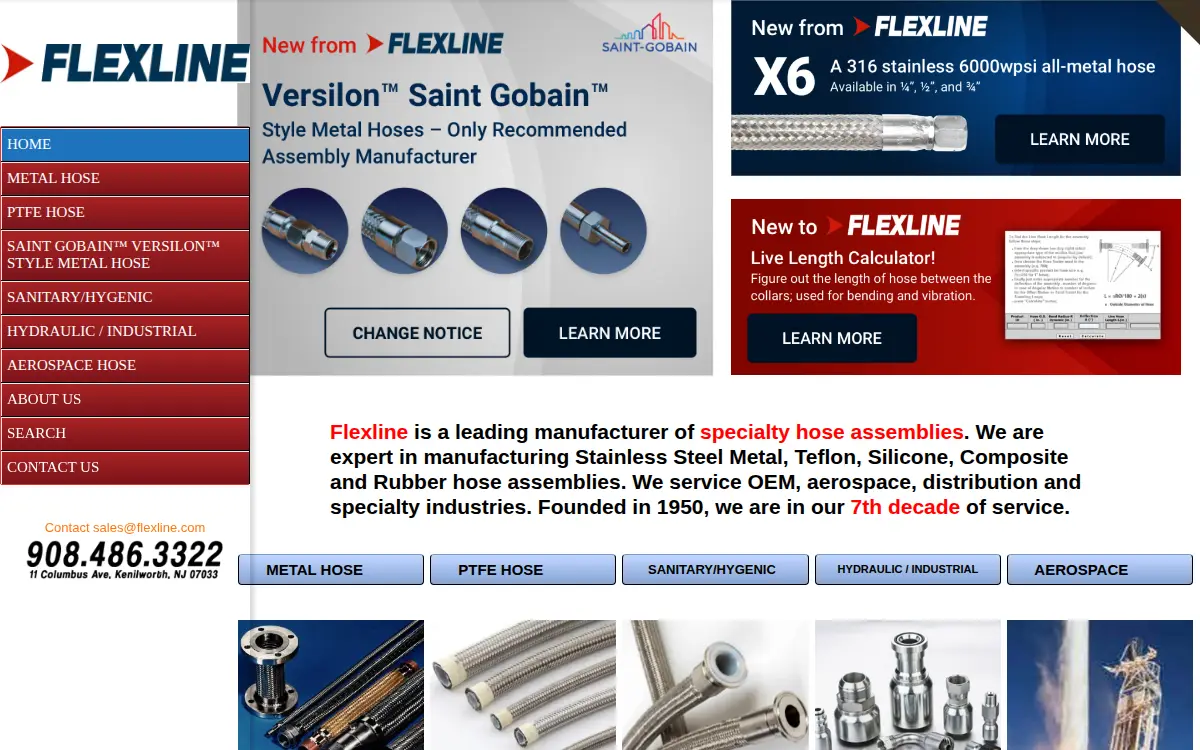 Homepage of Flexline INC.