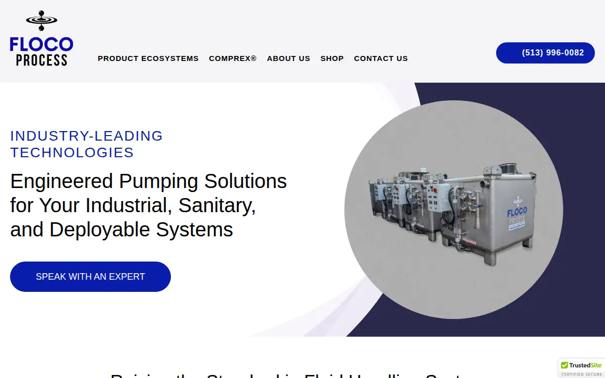 Homepage of Floco Process LLC