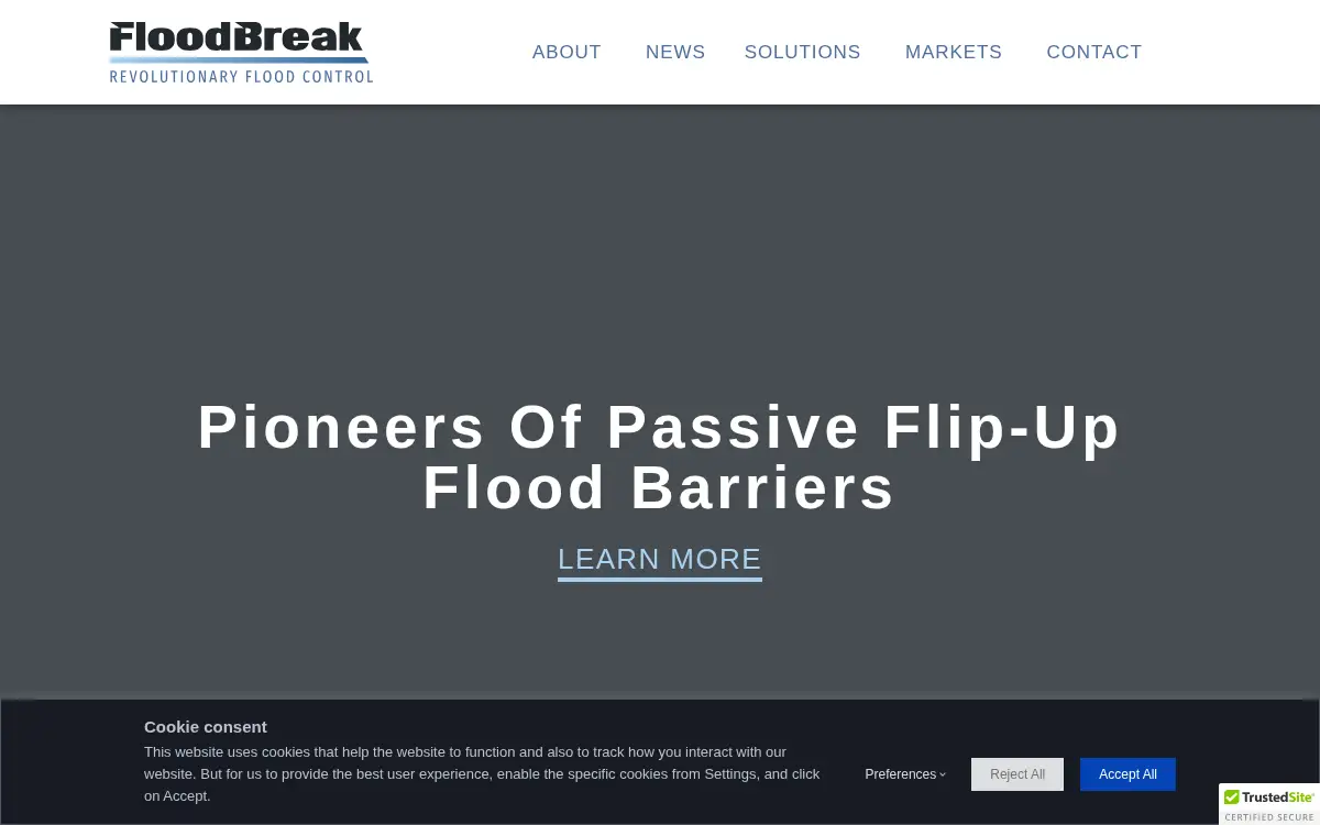 Homepage of Floodbreak LLC