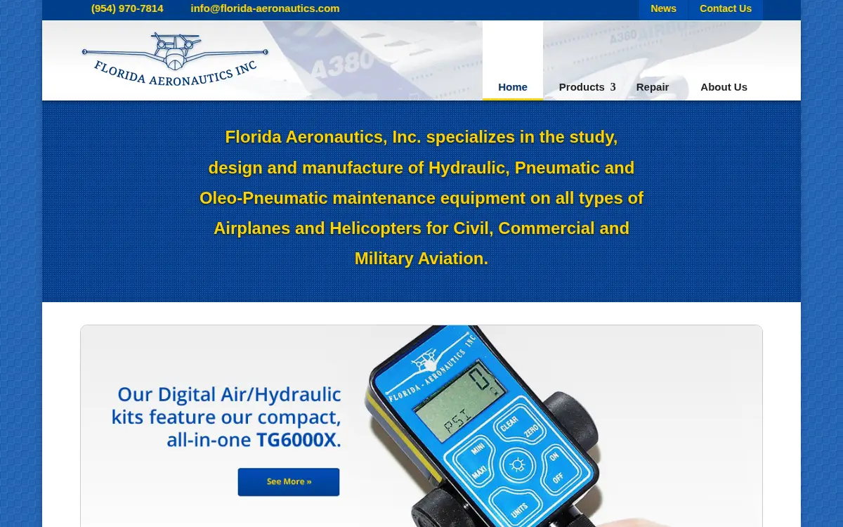 Homepage of Florida Aeronautics, INC