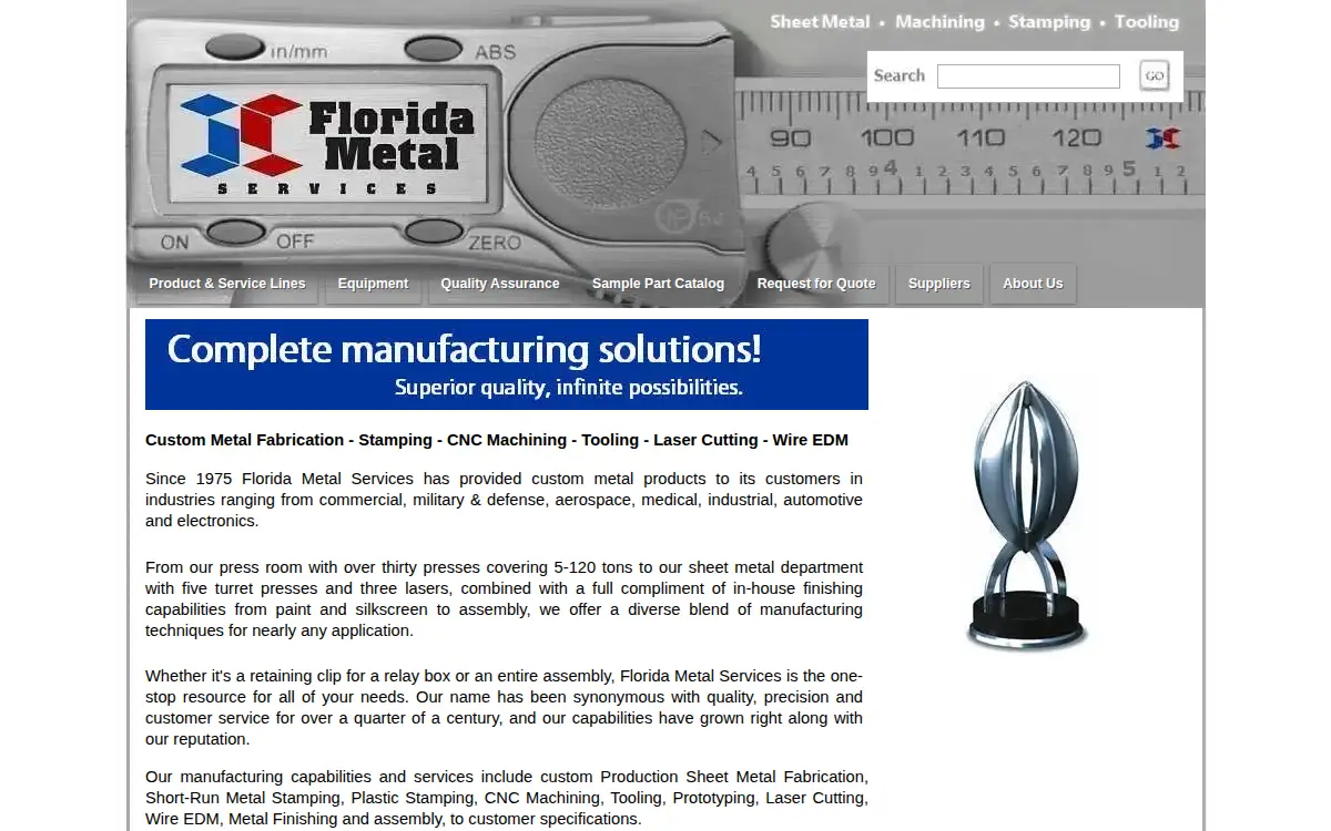 Homepage of Florida Metal Services, INC.