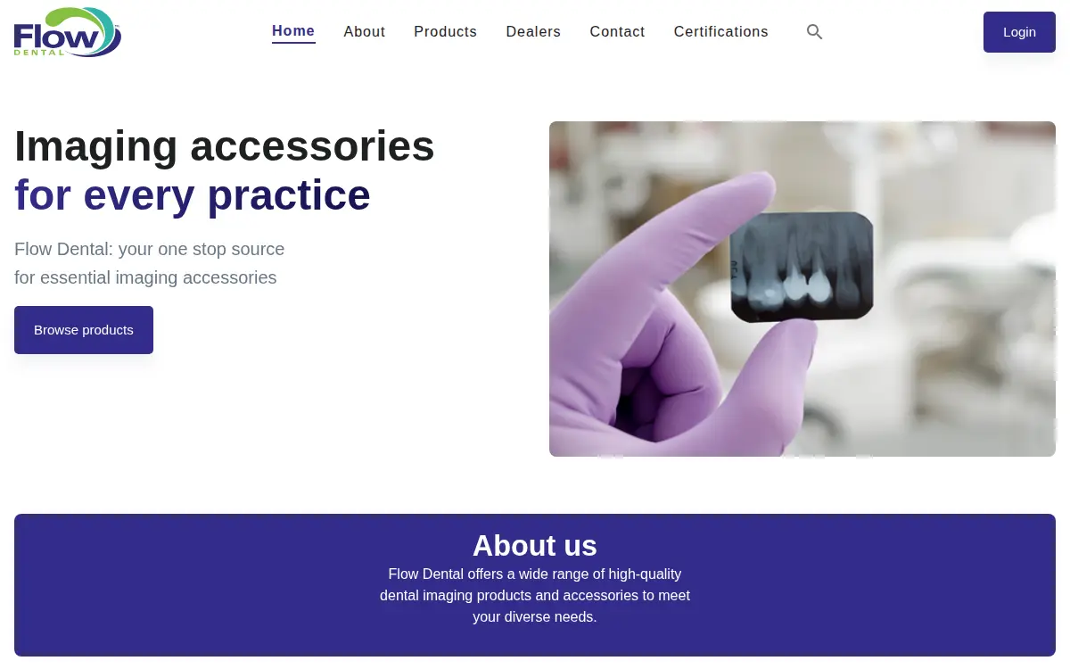 Homepage of Flow X Ray Corporation