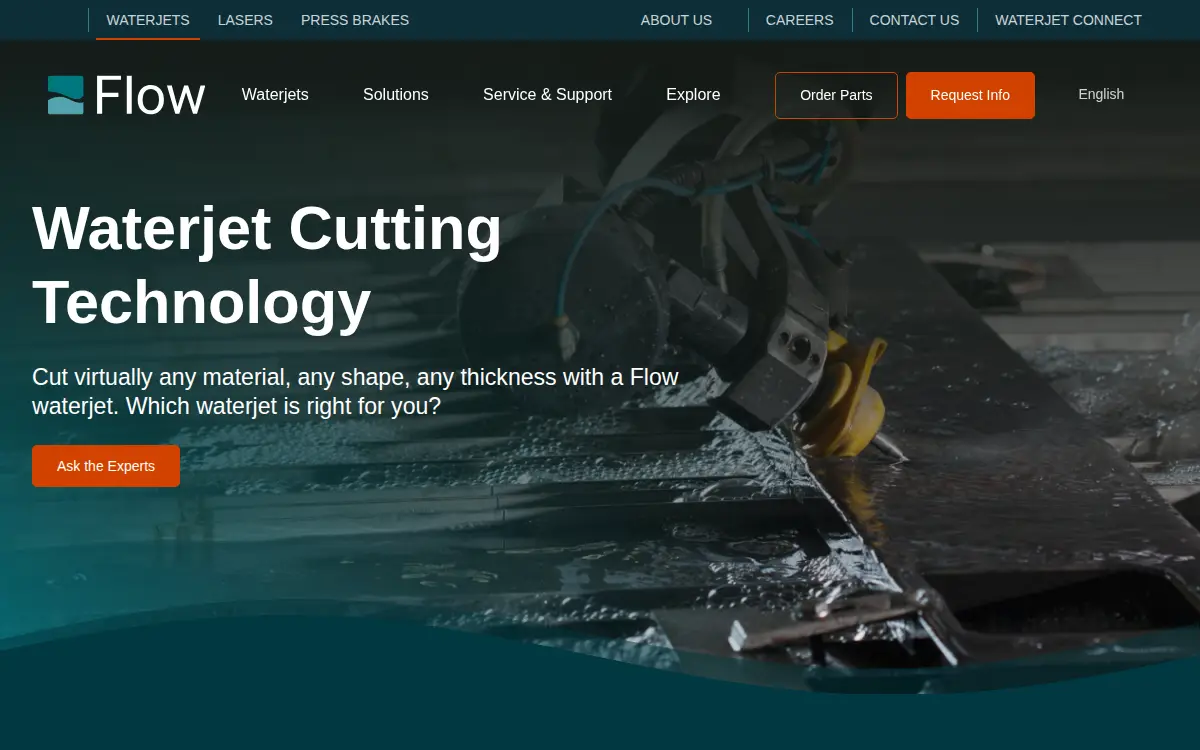 Homepage of Flow International Corporation