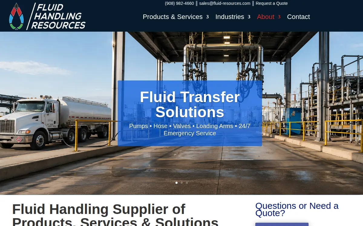 Homepage of Fluid Handling Resources LLC
