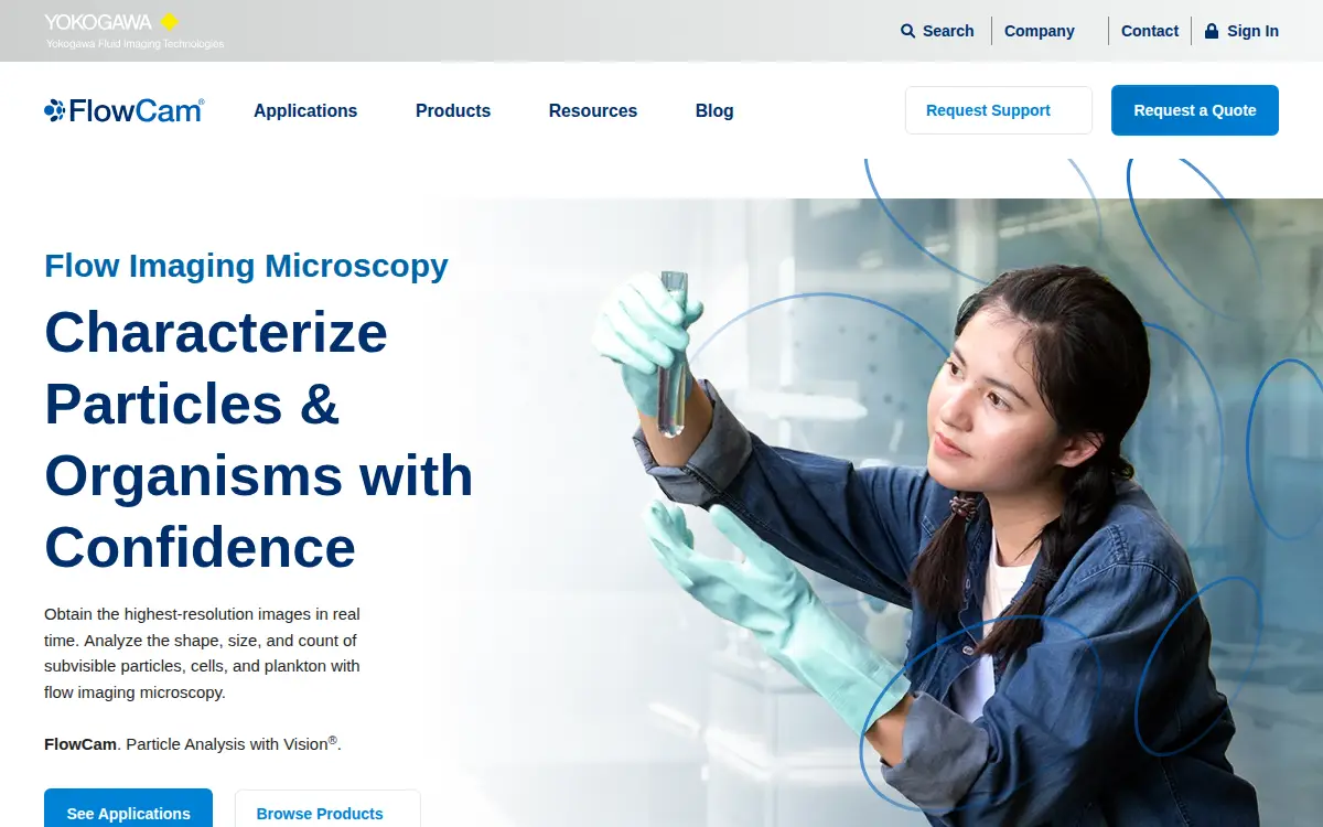 Homepage of Yokogawa Fluid Imaging Technologies, INC.