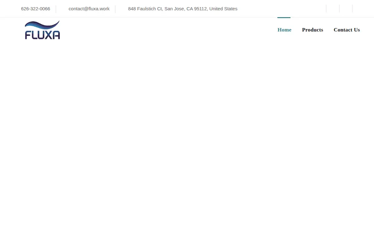 Homepage of Fluxa Industrial Solutions LLC