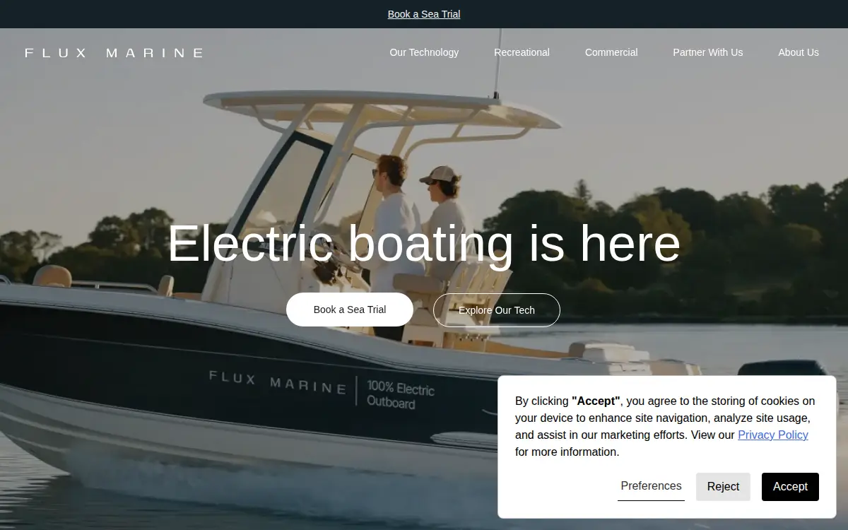 Homepage of Flux Marine LTD