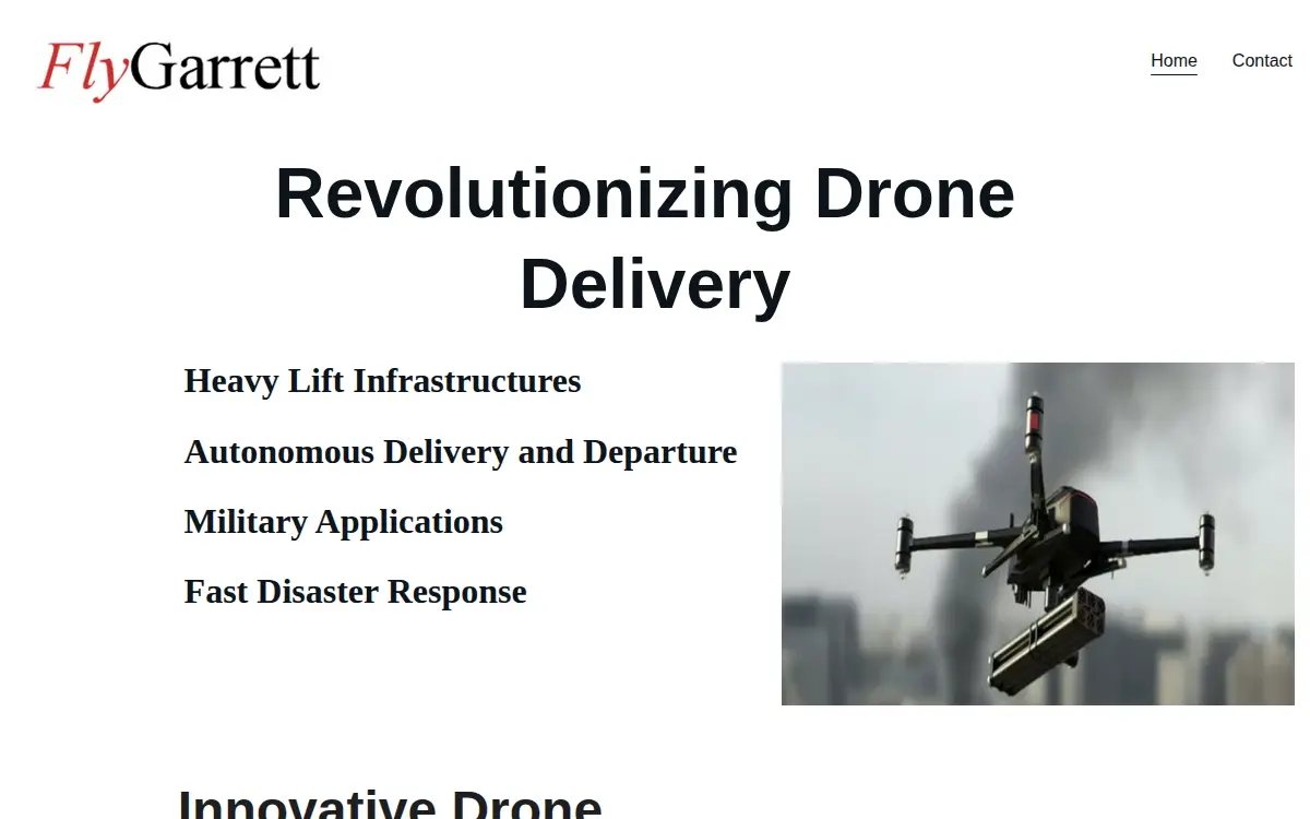 Homepage of Flygarrett LLC