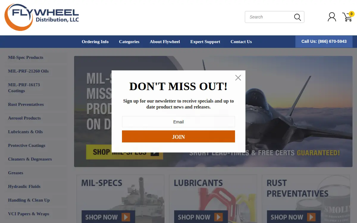 Homepage of Flywheel Distribution, LLC