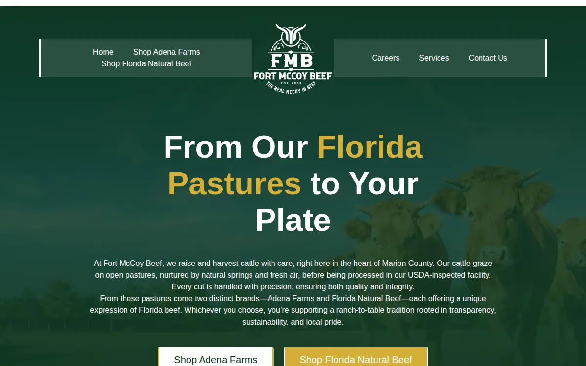 Homepage of Fort Mccoy Meat, LLC