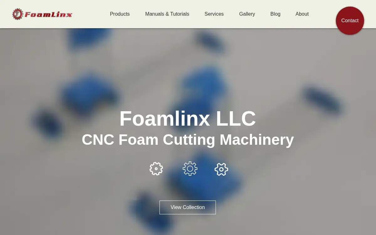Homepage of Foamlinx LLC