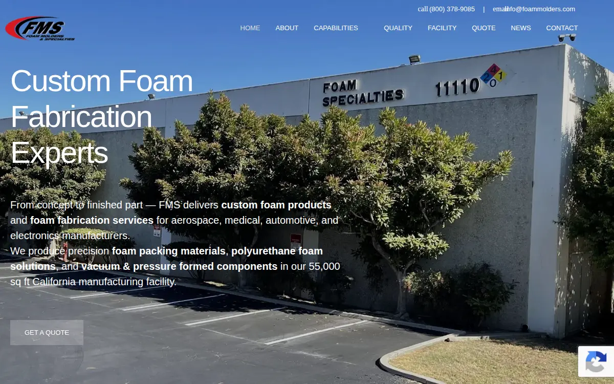Homepage of Foam Molders and Specialties