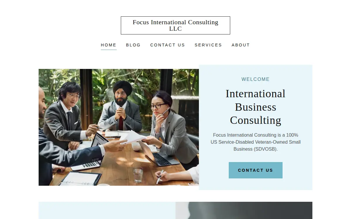 Homepage of Focus International Consulting LLC