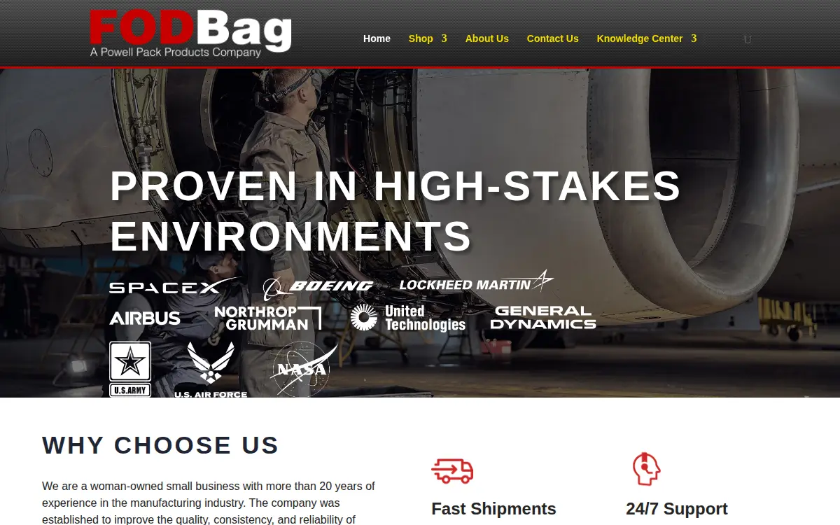 Homepage of Powell Pack Products LLC