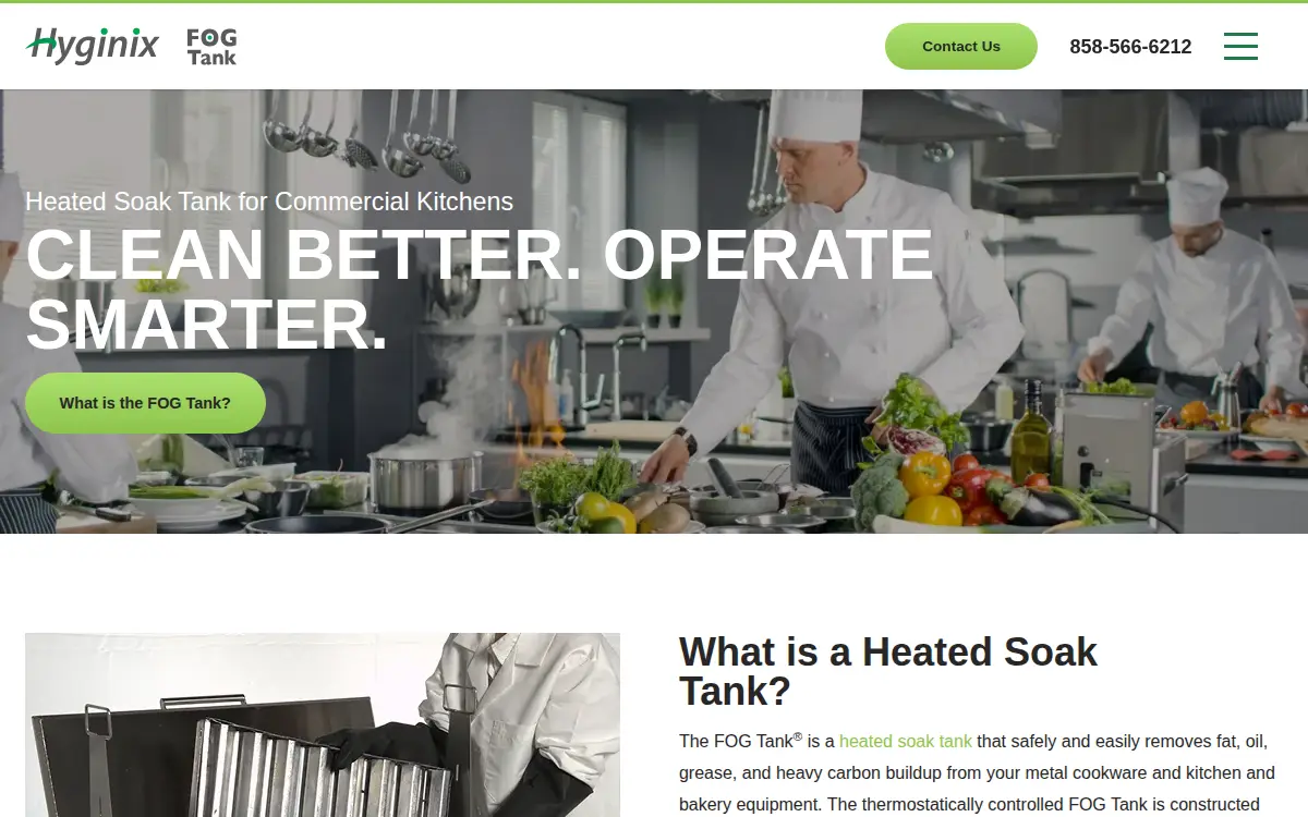 Homepage of Hyginix LLC