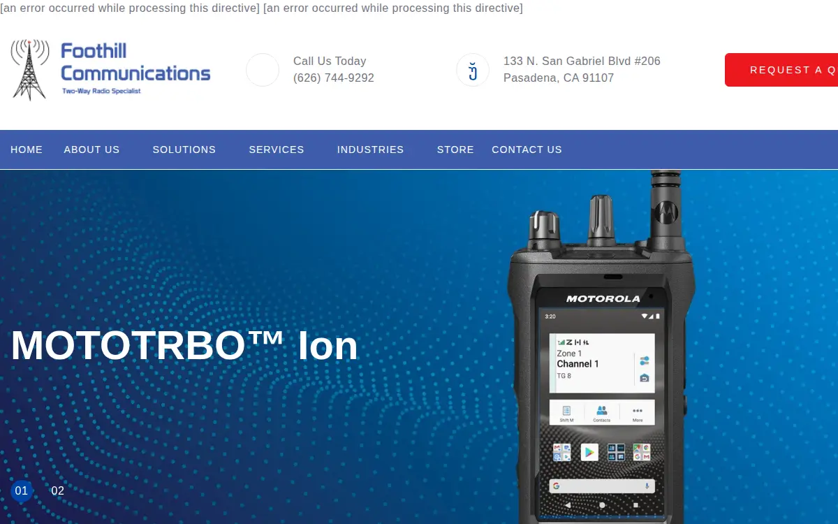 Homepage of Foothill Communications, INC.