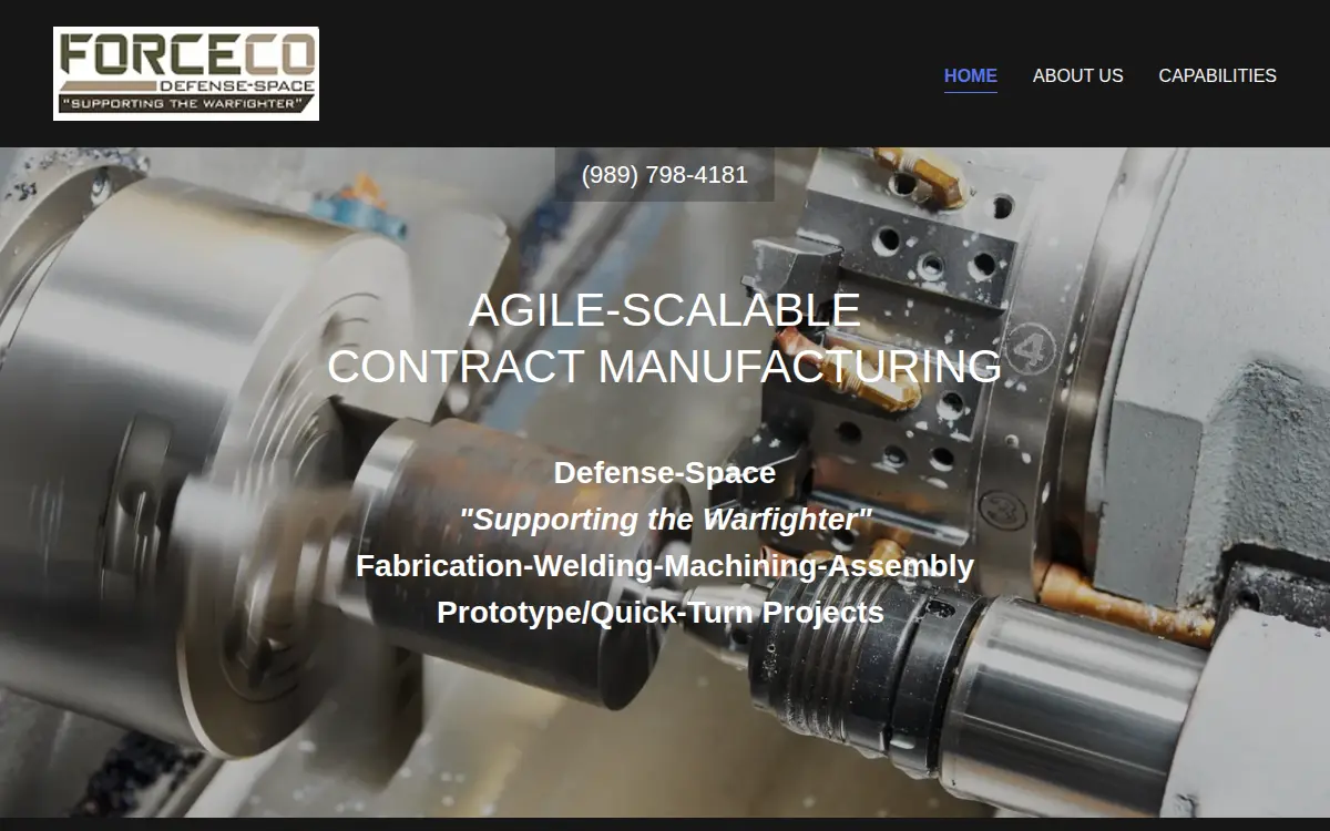 Homepage of Forceco LLC
