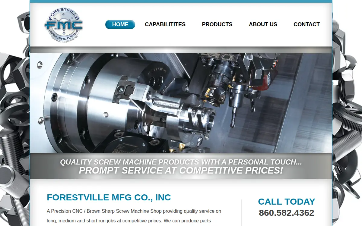 Homepage of Forestville Manufacturing Company the