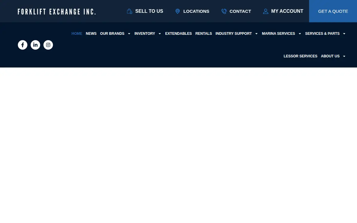 Homepage of Forklift Exchange, INC