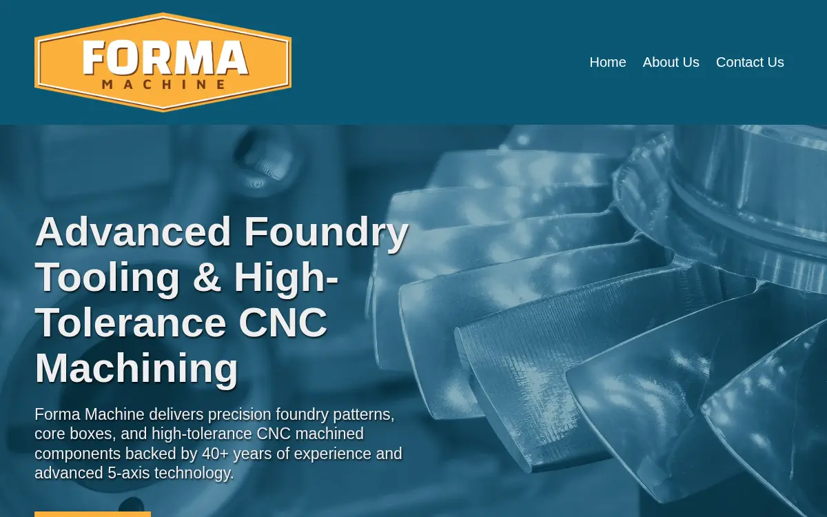 Homepage of Forma Machine, LLC
