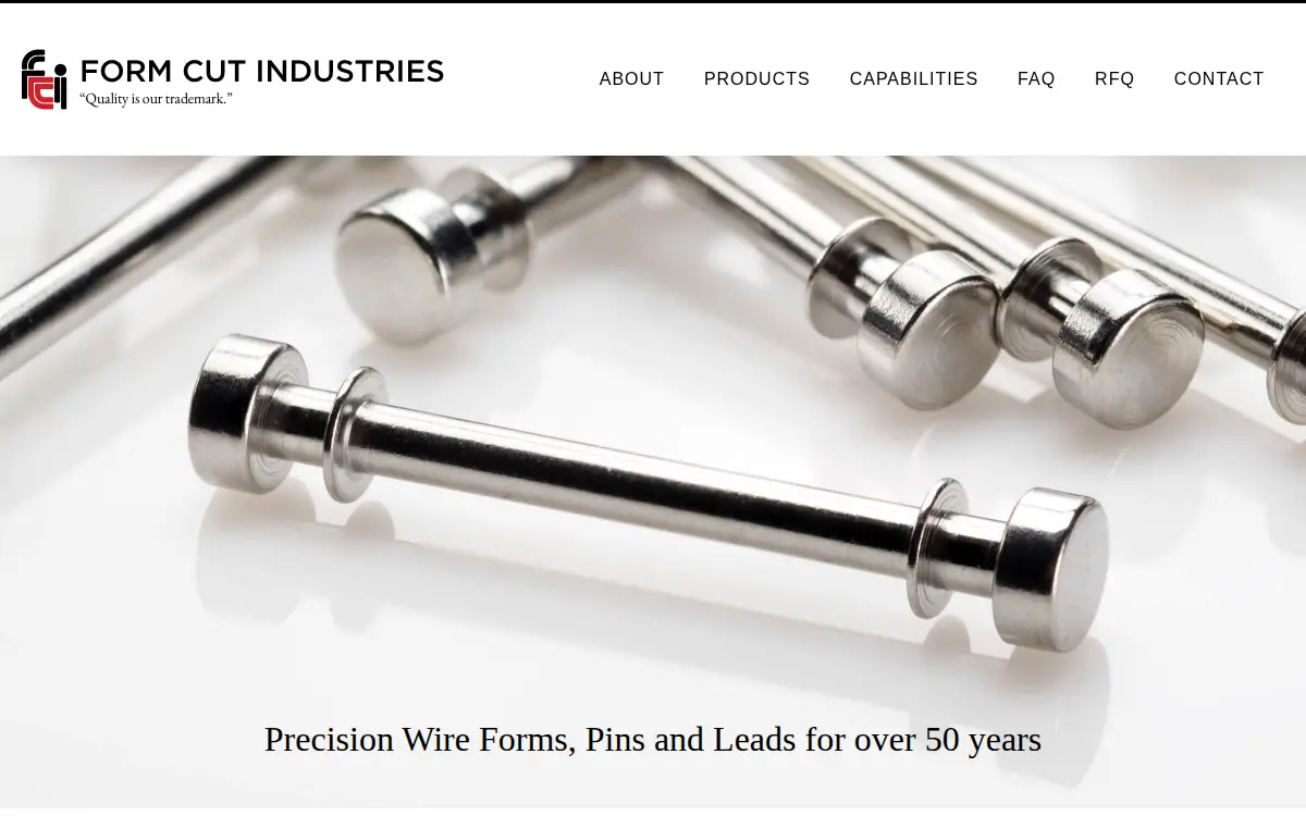 Homepage of Form Cut Industries INC.
