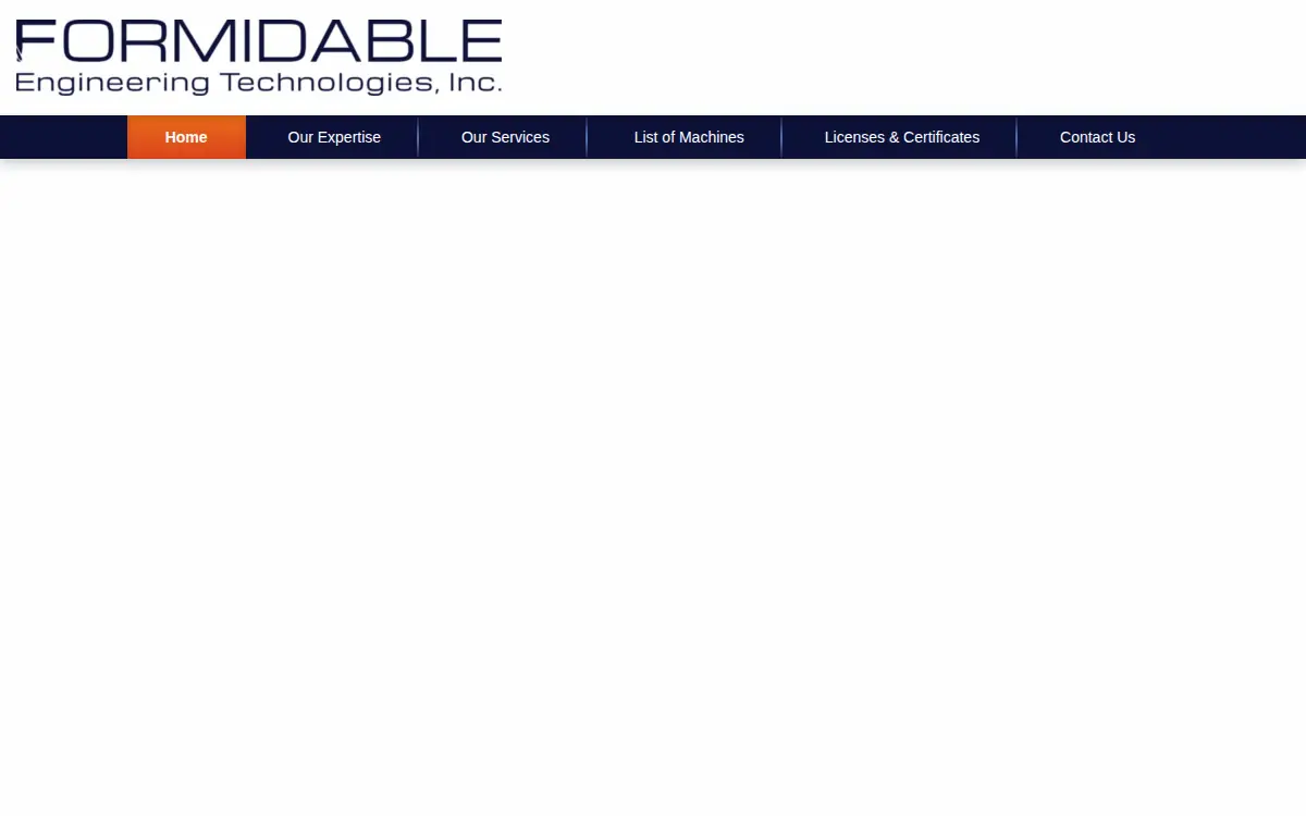 Homepage of Formidable Engineering Technologies INC.