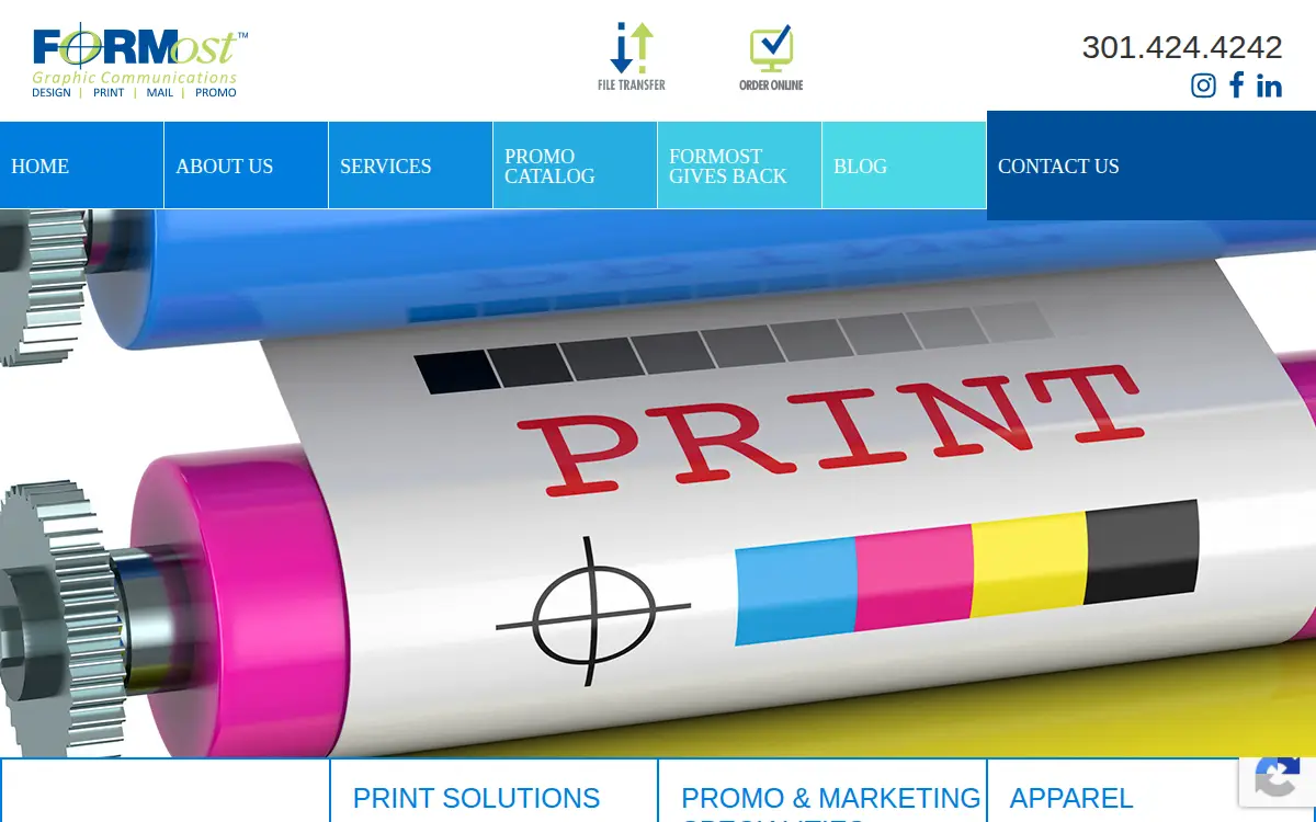 Homepage of Formost Graphic Communications, INC.
