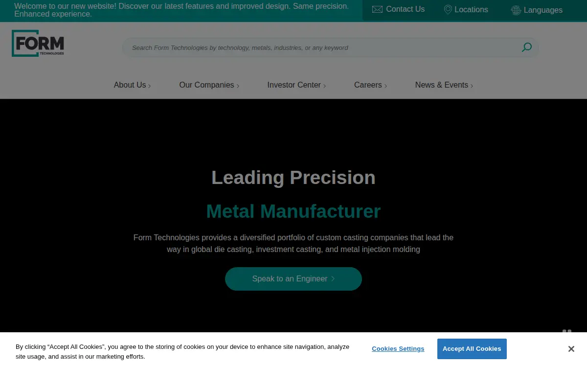 Homepage of Dynacast, LLC