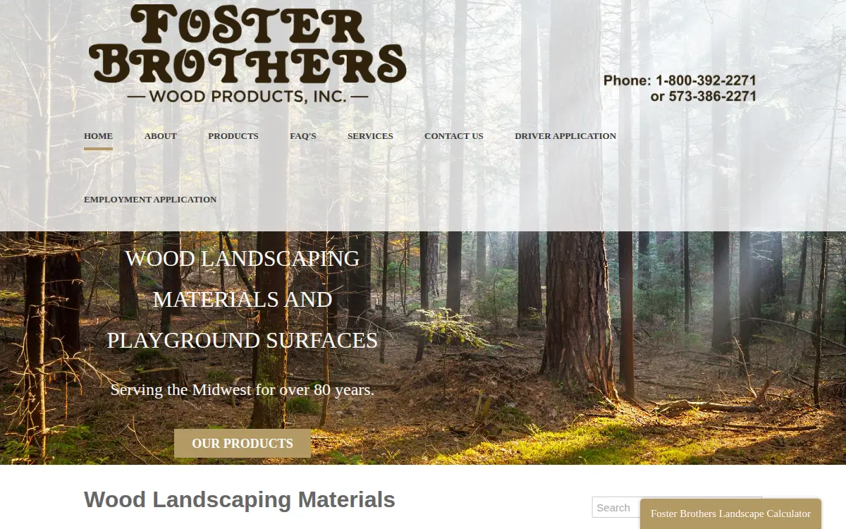 Homepage of Foster Brothers Wood Products, INC.