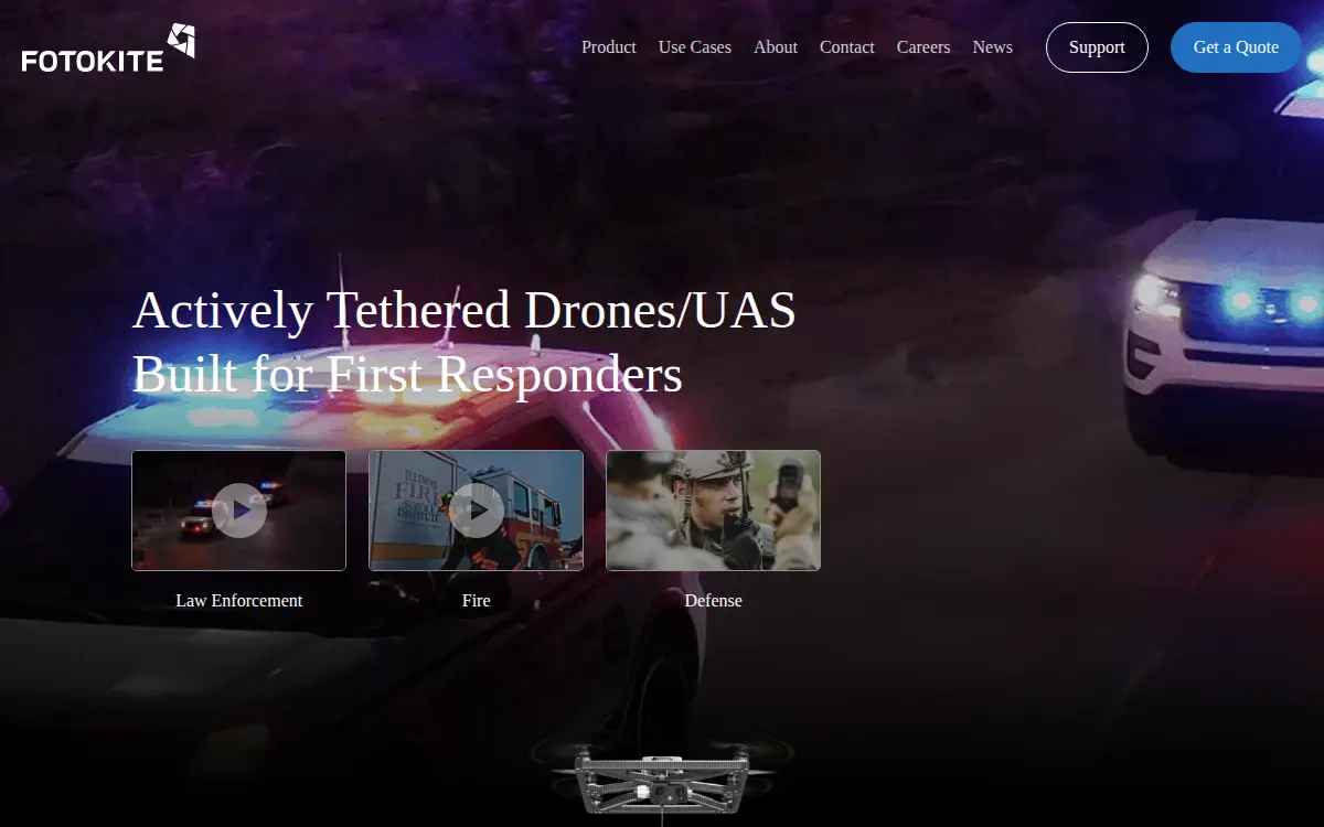 Homepage of Fotokite US LLC
