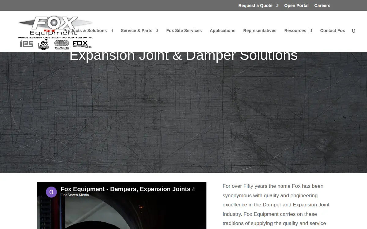 Homepage of Fox Equipment, LLC