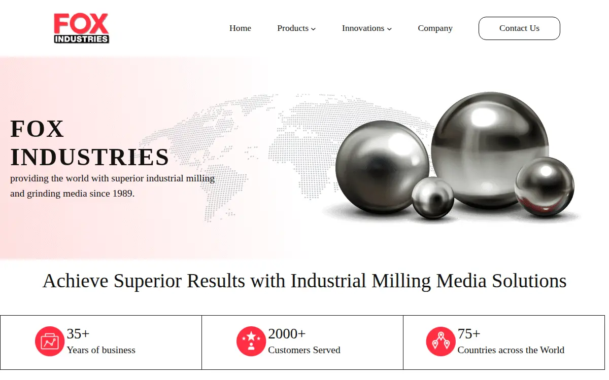 Homepage of Fox Industries LLC